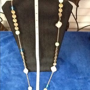 Long matte gold necklace